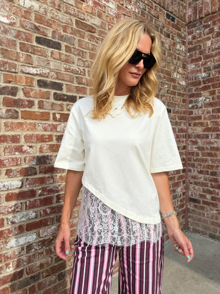 The Allen Lace Tee Cream