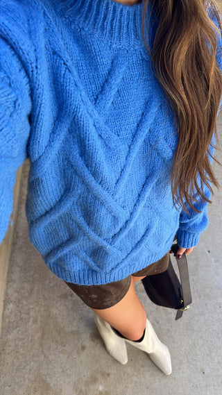 Sage The Label | On Stage Cable Sweater Blue