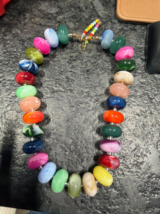 Gemelli | Marlan Chunky Beaded Necklace - Dark Multi