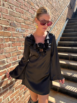 Shannon Bell Sleeve Dress Black