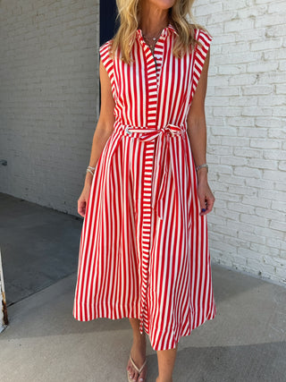 ENTRO | Venise Striped Midi Dress