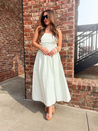 NEEDII | Palms Stripe Tube Dress