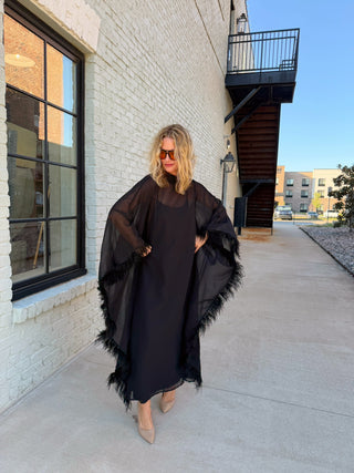 Adriana Feather Dress Black