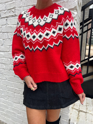 Z Supply | Adornment Fair Isle Sweater Festive Red