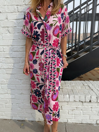 Worth Your Wild Floral Midi Dres