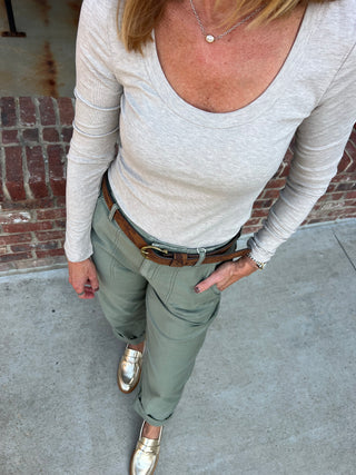 Z Supply | Second Skin Scoop Neck Top Oatmeal Heather