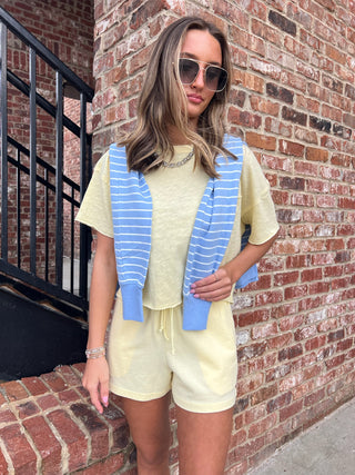 Z Supply | Weekender Stripe V-neck Barcelona Blue