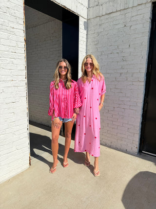 ENTRO | Playful Polkadot Shirt Dress