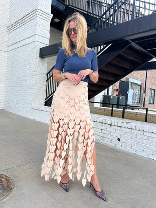 Plastic Hearts Fringe Skirt Tan
