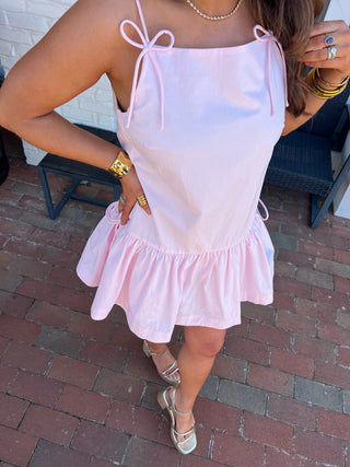 Leighton Bow Dress Pink