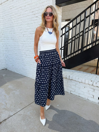 ENTRO | Dottie Maxi Skirt Navy