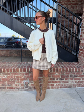 Macy Pearl Cardigan Ivory