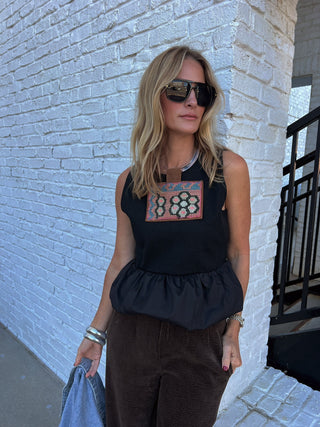 Glam| The Faith Top Black