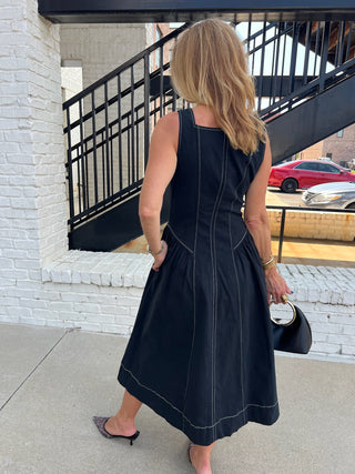 TCEC | Kaeli Fitted Contrast Dress Black