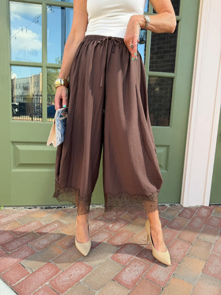 Emery Lace Pants Chocolate