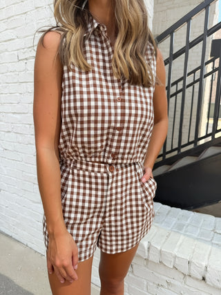 SADIE AND SAGE | Mustang Gingham Set Brown