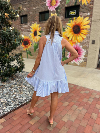 Sunkissed Stripe Dress Blue