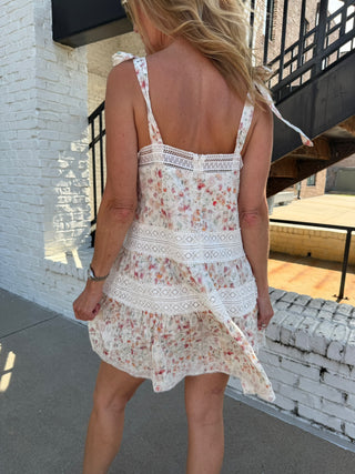 SADIE & SAGE | Rosita Lace Trim Mini Dress