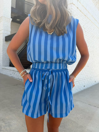 GLAM | Charlie Stripe Padded Set - Blue