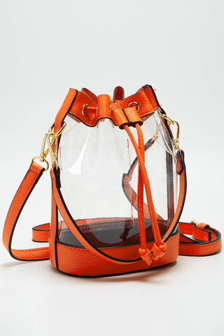 Clear Crossbody Stadium Bucket Bag | Red