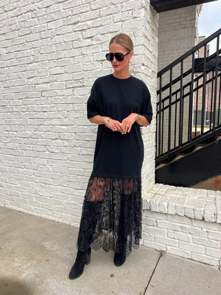 Living Lace Maxi Shirt Dress