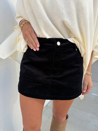 Nina Corduroy Skort Black