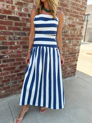 TCEC | The Tara Stripe Set - Navy