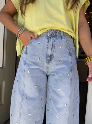 Jessy Studded Barrels Denim