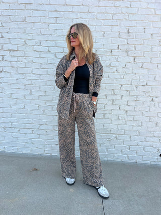 Z Supply | Hunter leopard Knit Pants Desert Tan
