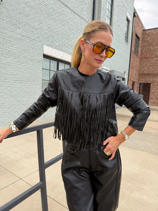 Sadie & Sage | Daredevil Fringe Jacket Black