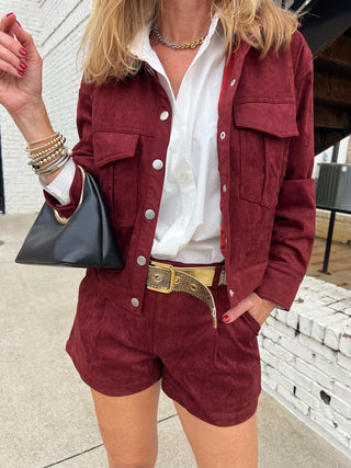 NEEDIi | Nora Suede Jacket Wine