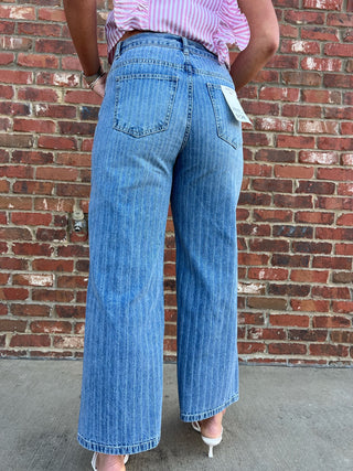 Habitual | Denver Stripe Wide Leg Crop Jean