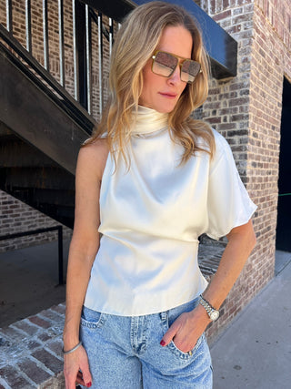 Beckham Asymmetrical Top Cream