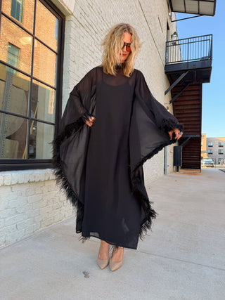 Adriana Feather Dress Black