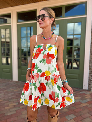 Maui Floral Drop Waist Dress