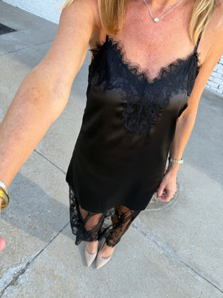 Allison Lace Slip Dress Black