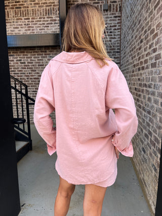 Z Supply | Perfect Linen Top Pink Smoke