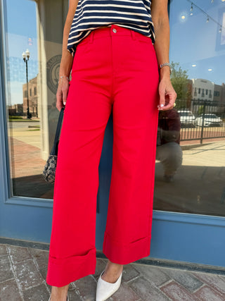 ENTRO | Stroll On Denim Pants Red