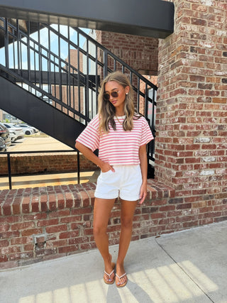 Coastal Classic Crop Tee - Pink