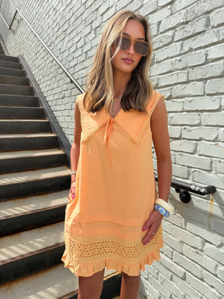 HEYSON | Papaya Eyelet Collar Dress