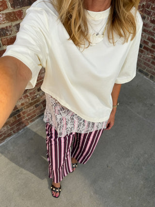 The Allen Lace Tee Cream