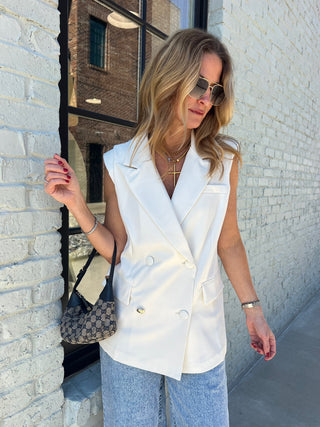 Betsy Blazer Vest Cream