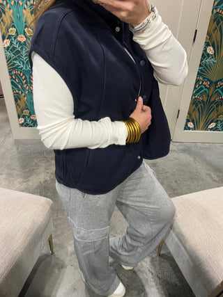 Lalamia | Ira Cotton Loop Terry Vest Navy