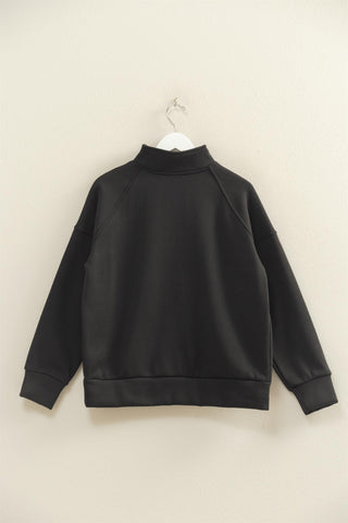 Ciri Quarter Zip Pullover Black [Door Buster]