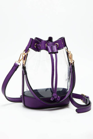 Clear Crossbody Stadium Bucket Bag | Black