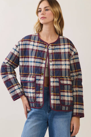 Penny Plaid Jacket Navy