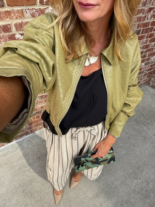 Ira Cropped Jacket Chartreuse
