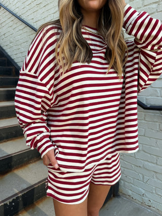 Rambo Stripe Set Burgundy