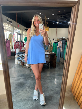 Z Supply | Sloane V-Neck Mini Dress Bay Blue
