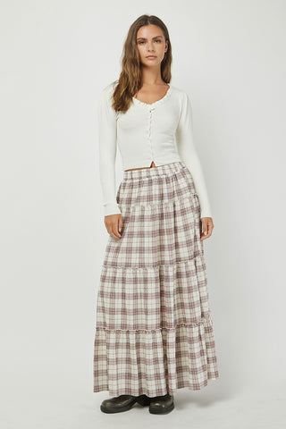Needi | Plaid To Be Here Maxi Skirt